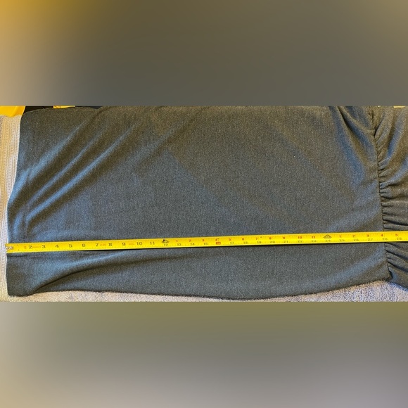 Anthropologie Gray Knit Column Boatneck Midi Dress Sz S Stretch Goth Grunge Punk - Picture 7 of 8